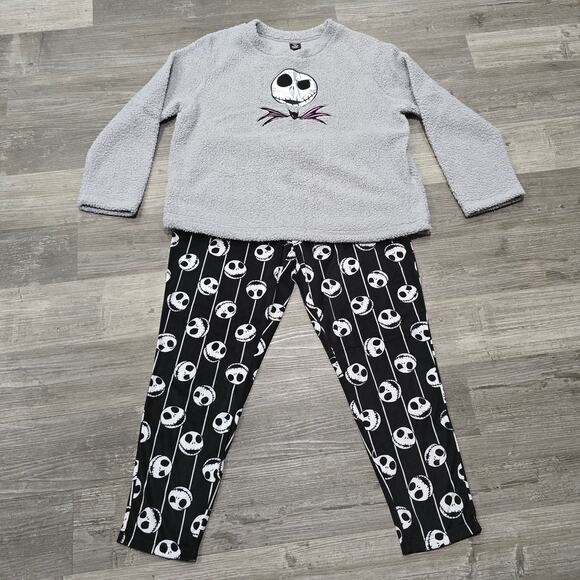 Disney Tim Burton's Nightmare Christmas 2 Piece Pajama Set Soft PJ Top & Pants L - Picture 12 of 12